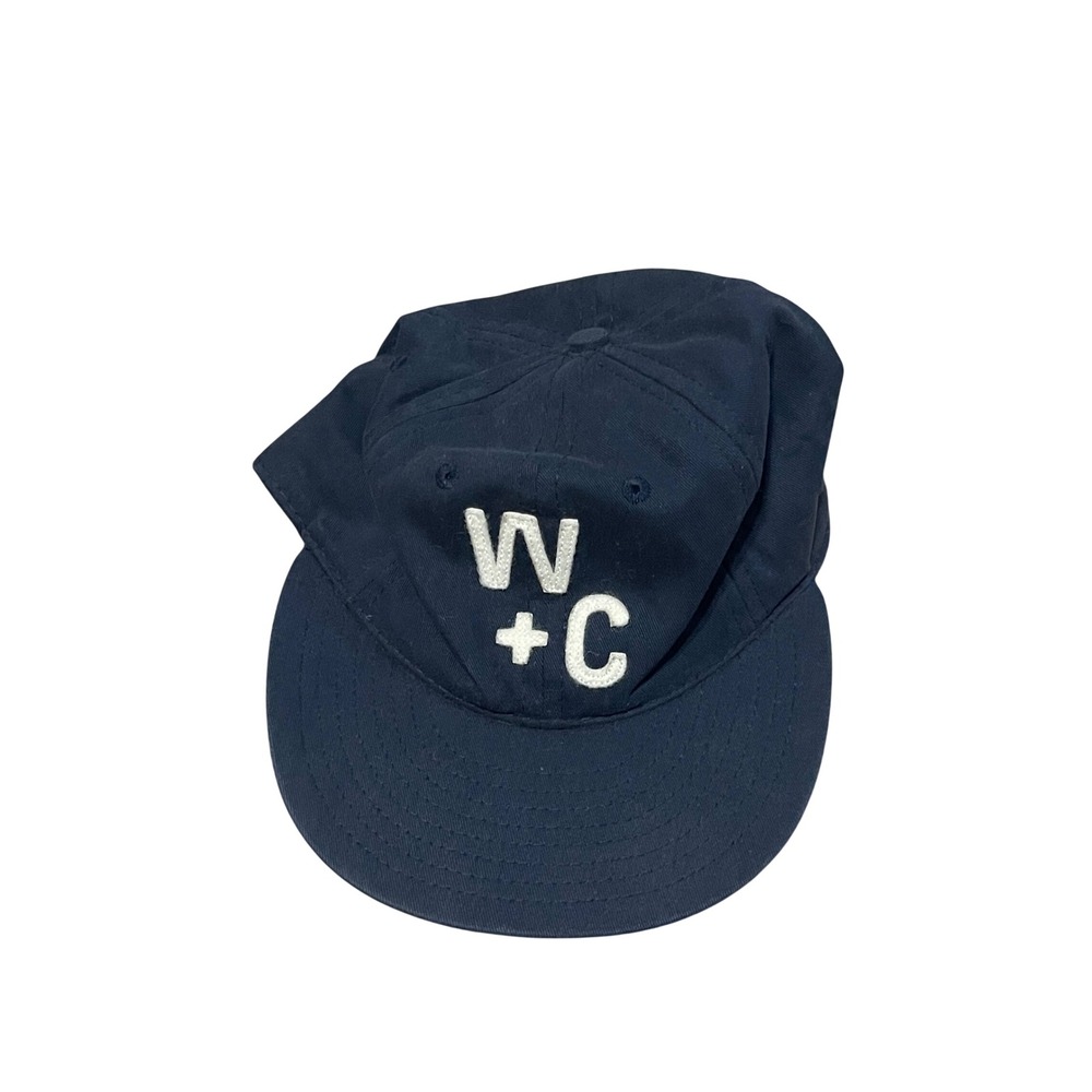 Ebbets Field Flannels W+C Navy Blue Ball Cap Leather Strapback Hat Made USA I01